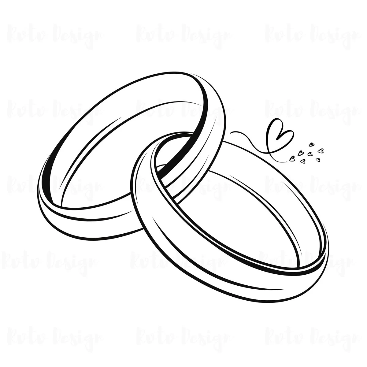 Bride and groom hands with wedding rings